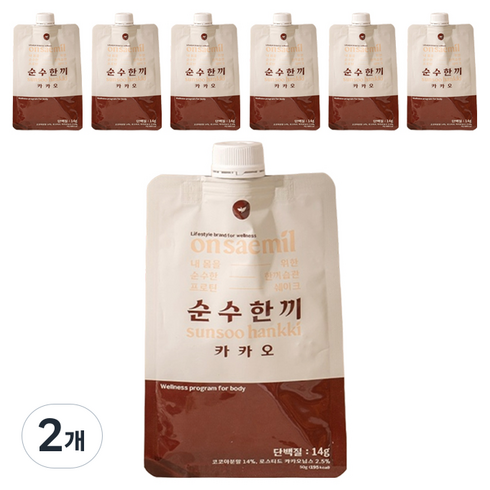 온새밀 순수한끼 선식 쉐이크 카카오 7p, 350g, 2개