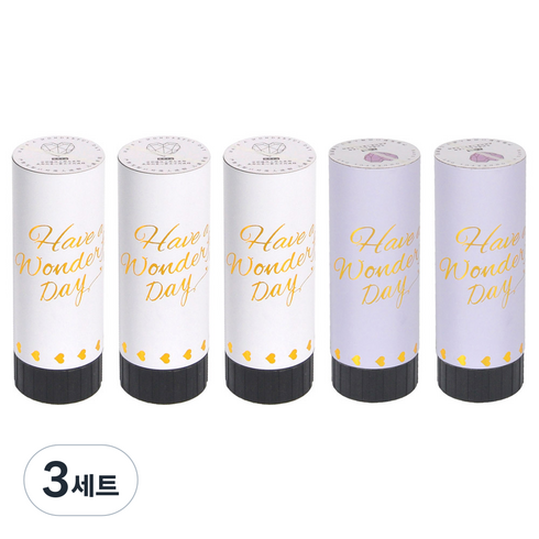 파티쇼 파티꽃가루폭죽 소형 화이트믹스 3p + 라벤다믹스 2p 세트, 혼합색상, 3세트