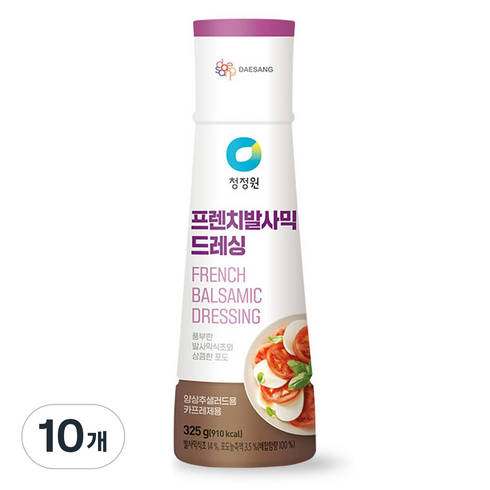 청정원 프렌치 발사믹 드레싱 소스, 325g, 10개