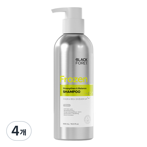 블랙포레 프로즌 두피 강화 앤 밸런스 탈모증상완화 샴푸, 500ml, 4개