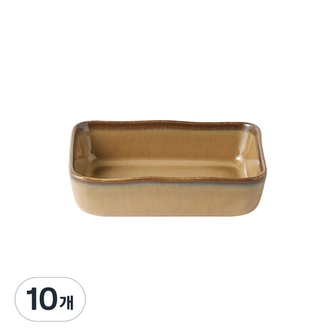 까사무띠 쎄나 깊은 직사각 접시 10cm, 브라운, 10개