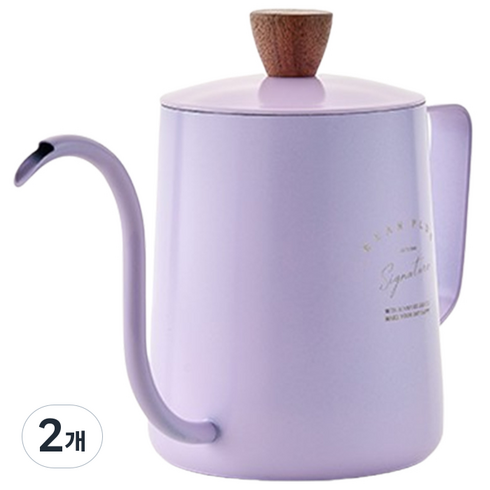 빈플러스 시그니처 커피 드립포트 구스넥 라일락, 600ml, 2개, 단품