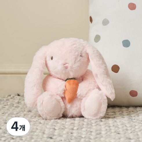 모던하우스 미니포근 당근토끼 인형, 4개, 연핑크, 18cm