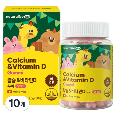 네추럴라이즈 칼슘 & 비타민D 꾸미 150g, 60정, 10개