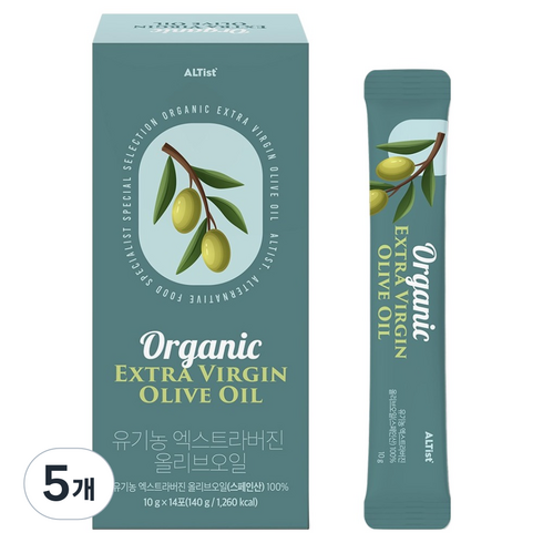 알티스트 유기농 엑스트라 버진 올리브오일 스틱, 140g, 5개