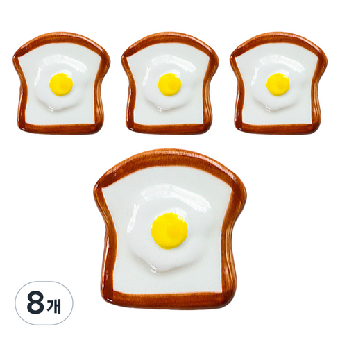 귀여운 빵모양의 수저받침, 식빵, 8개