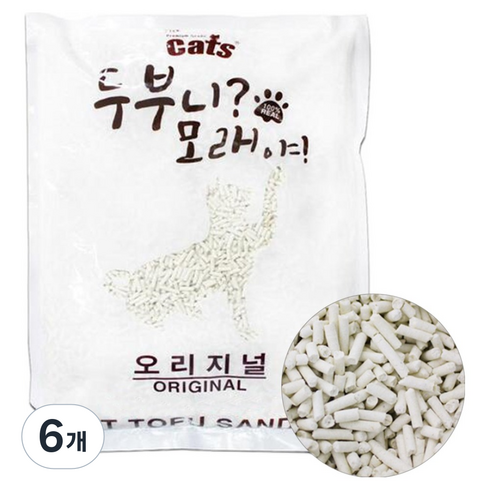 더캣츠 고양이 화장실 두부모래, 7L, 6개, 오리지널