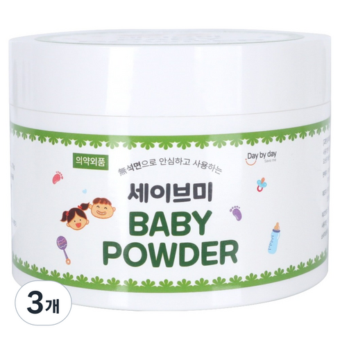 Daybyday 세이브미 베이비파우더, 100g, 3개