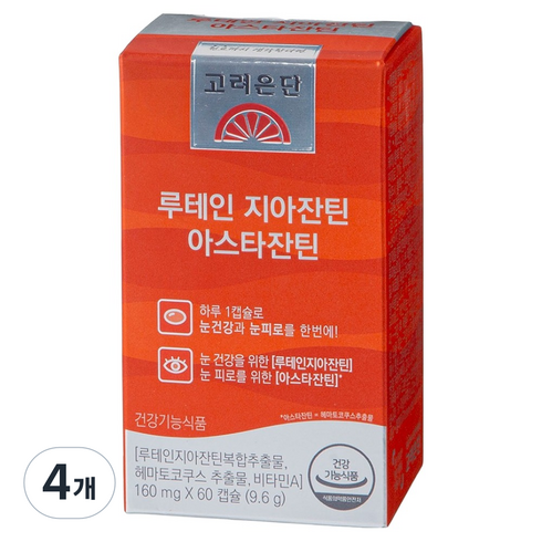 고려은단 루테인 지아잔틴 아스타잔틴, 60정, 4개