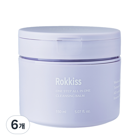 록키스 원스텝 올인원 약산성 클렌징밤, 150ml, 6개