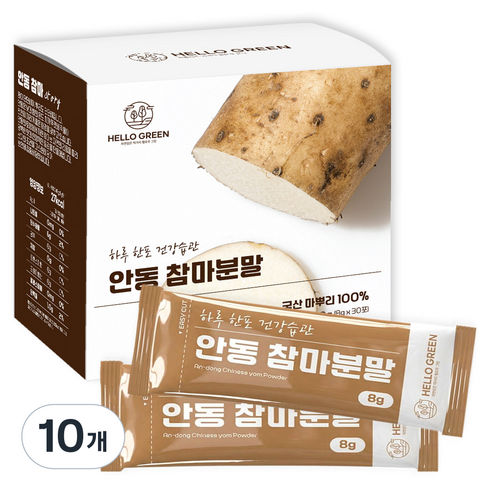 헬로우그린 국내산 안동 참마분말 스틱 30p, 10개, 240g