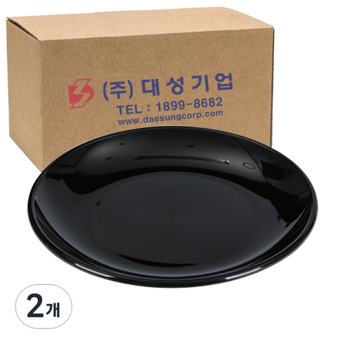 쿡앤락 다회용 원형접시 검정 250파이, 200개입, 2개