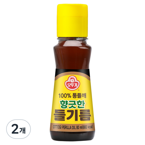 오뚜기 향긋한 들기름, 80ml, 2개