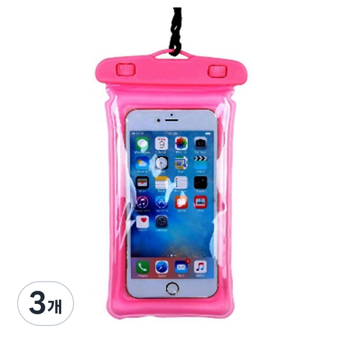 라니마켓 핸드폰 다용도 방수케이스, 핑크, 3개