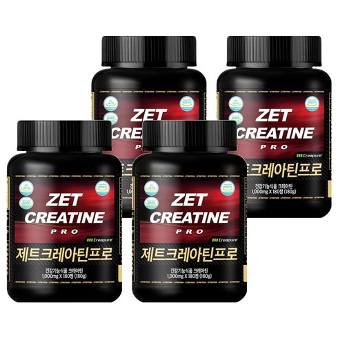 제트리션 제트크레아틴프로 크레아퓨어, 180정, 4개