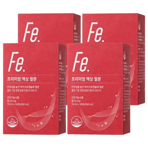 뉴트리모어 프리미엄 액상 철분, 300ml, 4개