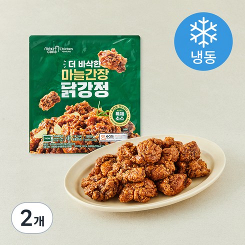 멕시카나치킨 더바삭한 마늘간장 닭강정 (냉동), 500g, 2개