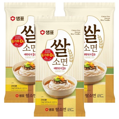 샘표 쌀소면, 2kg, 3개