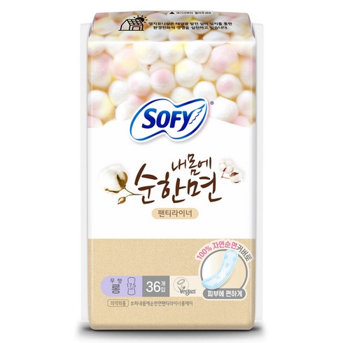 쏘피 내몸에 순한면 팬티라이너, 롱, 36개입, 1개