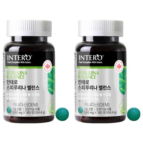 인테로 스피루리나 밸런스 104.4g, 180정, 2개