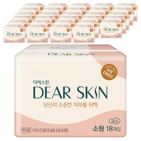 디어스킨 에어엠보 울트라 슬림 생리대 날개형, 소형, 18개입, 40개