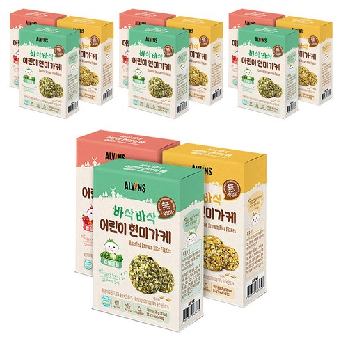 엘빈즈 바삭바삭 어린이 현미가케, 빨강마을 + 노랑마을 + 푸른마을, 4세트, 28g