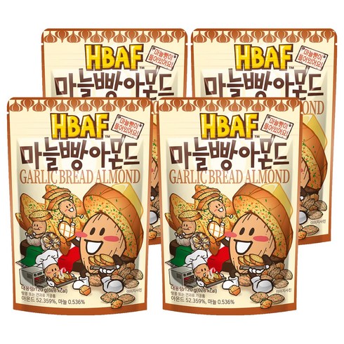 바프 마늘빵 아몬드, 120g, 4개