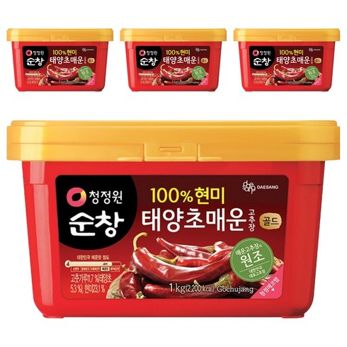 청정원순창 태양초 매운고추장 골드, 1kg, 4개