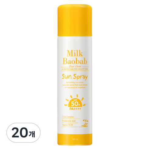 밀크바오밥 선스프레이 SPF50+ PA++++, 20개, 150ml