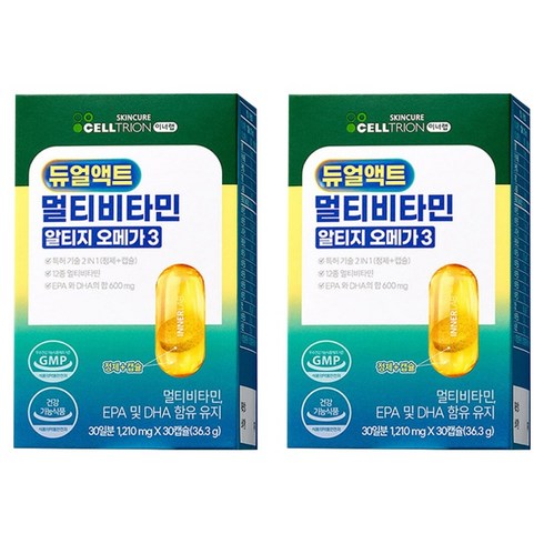 이너랩 듀얼액트 멀티비타민 알티지 오메가3, 30정, 2개