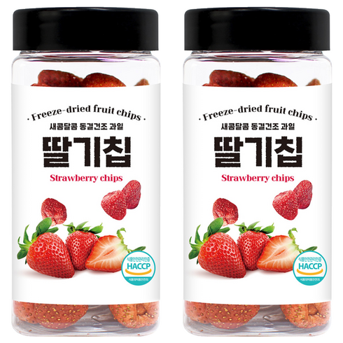 미다몰 HACCP 동결건조 딸기칩, 2개, 55g
