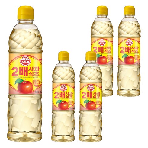 오뚜기 2배 사과식초, 900ml, 5개