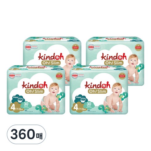 킨도 프리미엄 오슬림 밴드형 기저귀, 4단계, 360매