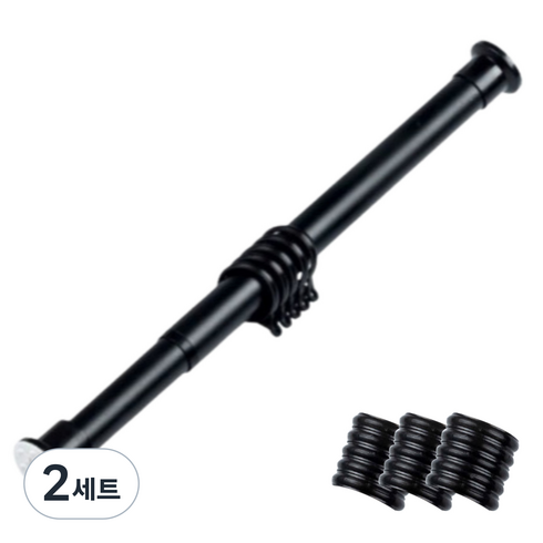 피피홈리빙 초강력 잠금형 압축봉 + 링 20p 세트, 블랙, 2세트
