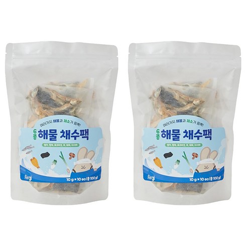 퍼기 어린이 6종해물 채수팩 10개입, 6종 해물, 100g, 2개