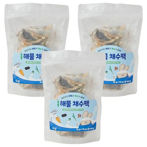 퍼기 어린이 6종해물 채수팩 10개입, 해물맛, 100g, 3개