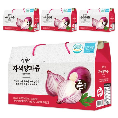 즙쟁이 자색양파즙, 4박스, 2.4L