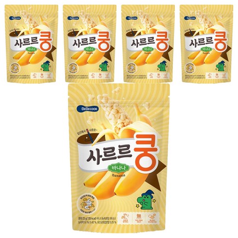 베베쿡 유아용 사르르쿵 과자, 바나나, 23g, 5개