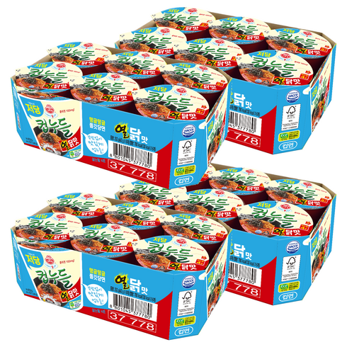 오뚜기 LIGHT&JOY 저당 컵누들 열닭맛 42g, 24개