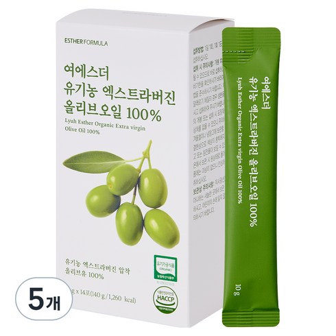 에스더포뮬러 여에스더 유기농 엑스트라버진 올리브오일 100%, 140g, 5개