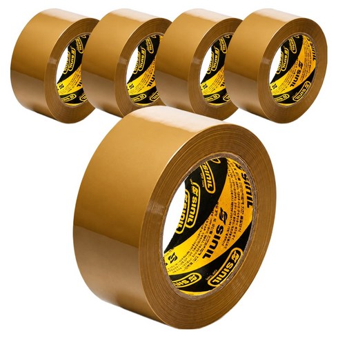 신일테이프 박스테이프 두께 57mic x 폭 48mm x 길이 40m, 황색, 5개
