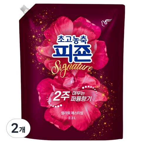 피죤 초고농축 섬유유연제 피죤 시그니처 플라워페스티벌 리필, 2.3L, 2개
