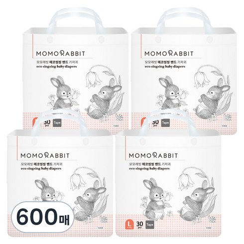 모모래빗 에코씽씽 밴드형 기저귀 아동공용, 대형(L), 600매