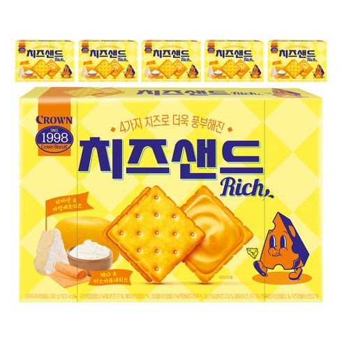 크라운 치즈샌드 리치, 180g, 6개