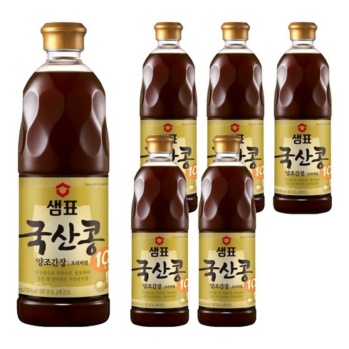 샘표 국산콩 양조간장, 860ml, 6개