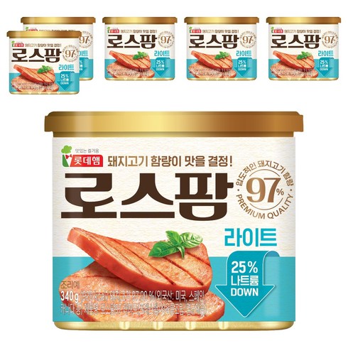 롯데햄 로스팜 라이트, 340g, 6개