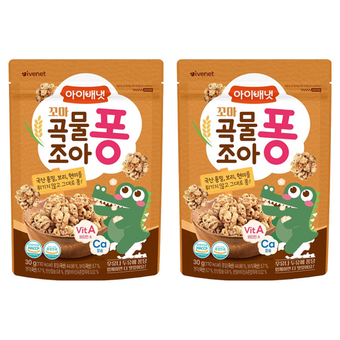 아이배냇 꼬마곡물조아퐁 과자 30g, 곡물맛, 2개