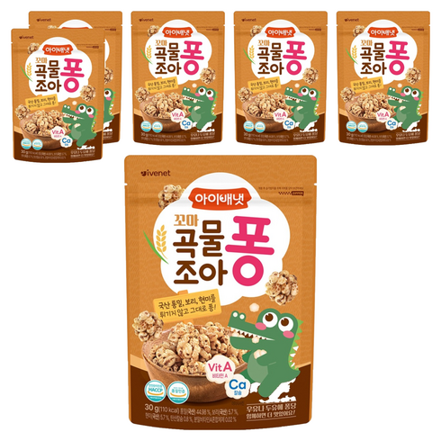 아이배냇꼬마 곡물조아퐁 과자, 곡물맛, 30g, 6개