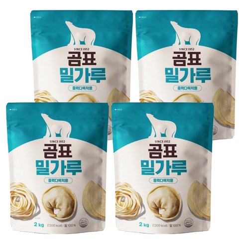 곰표 밀가루 중력다목적용, 2kg, 4개