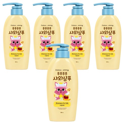 베비언스 핑크퐁 푸푸푸푸 샤와샴푸 자몽릴리향, 380ml, 5개